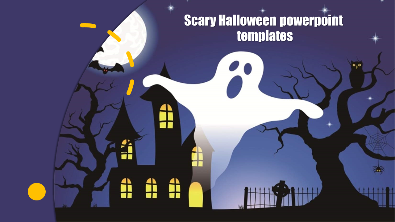 Scary Halloween PowerPoint Templates With Ghost Theme
